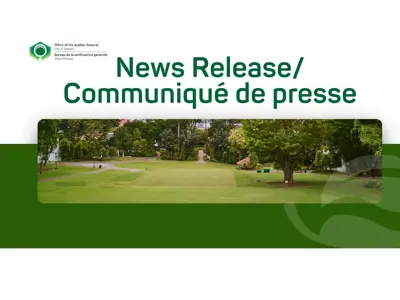 Image of a green park with trees and pathways, featuring the text “News Release” displayed on the image.